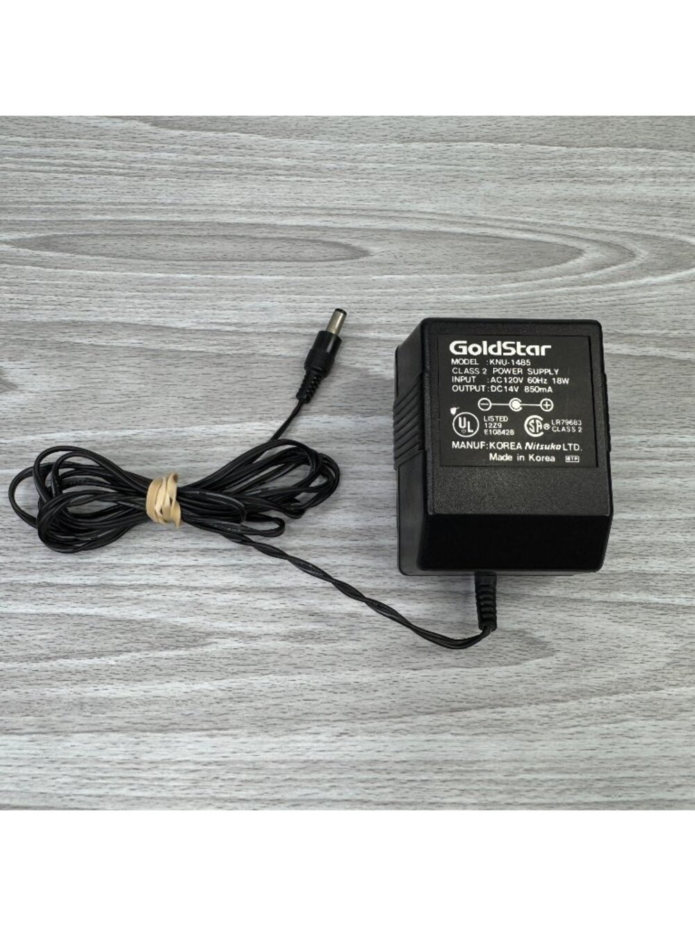 Goldstar KNU-1485 Power Supply Adapter Cord 14v 850mA 120V 18W for GVP-C125 VCR